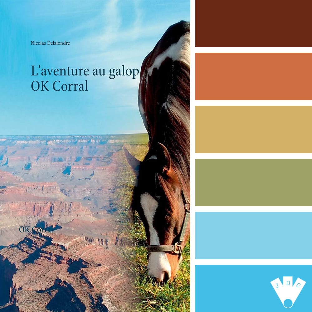 Color palette du livre "L'aventure au galop T1 : Ok corral" de l'auteur auto-édité Nicolas Delalondre