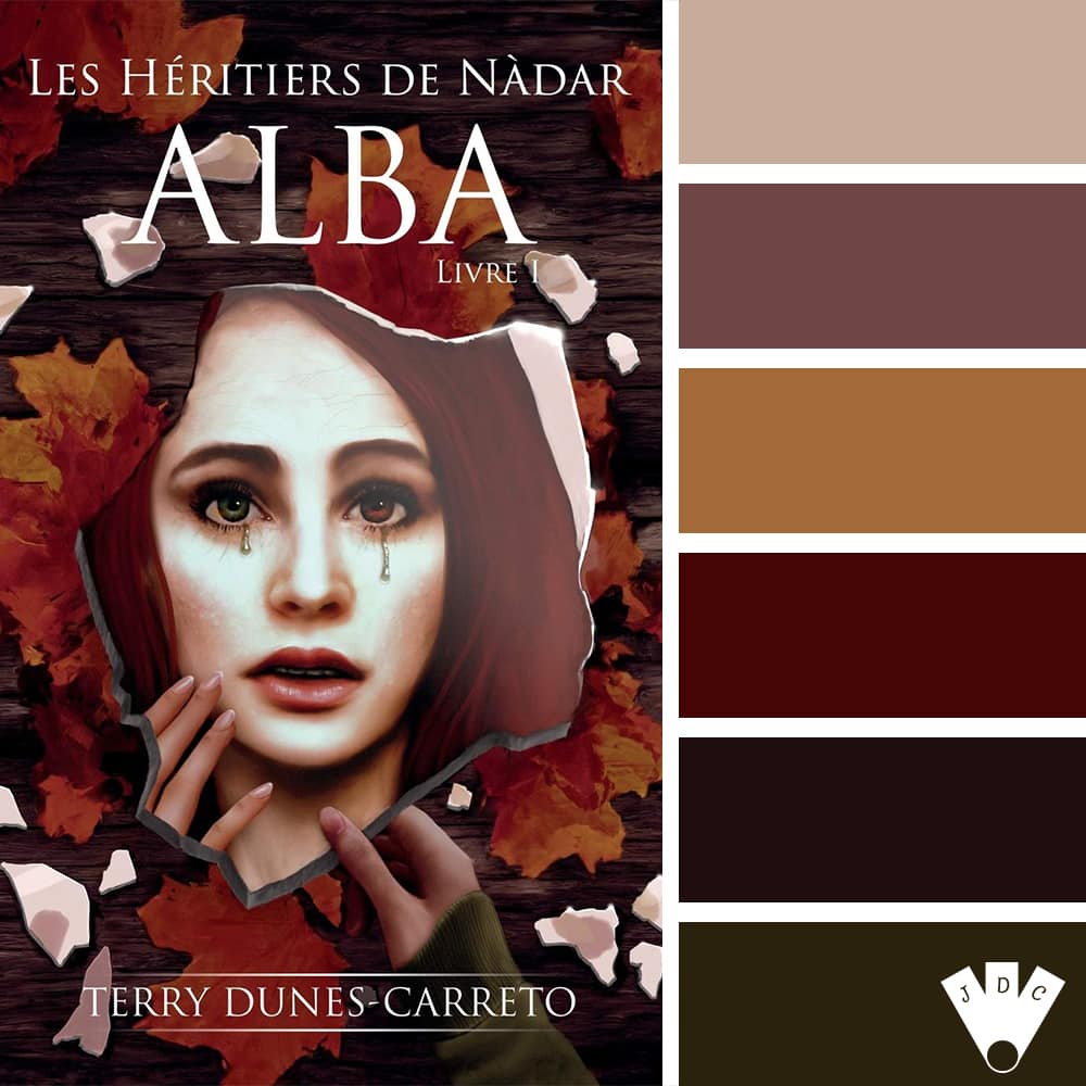 Color palette du livre "Les héritiers de Nàdar Livre 1 : Alba" de l'auteure auto-édité Terry Dunes-Carreto