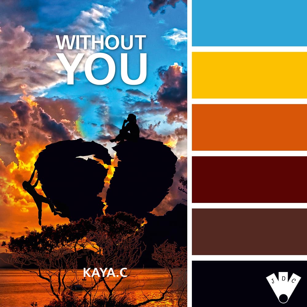 Color palette du livre "Without you" de l'auteure auto-édité Kaya C