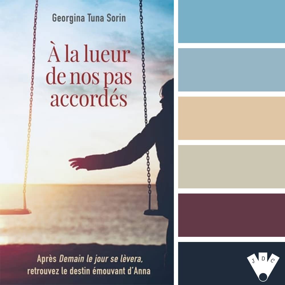 Color palette du livre "À la lueur de nos pas accordés" de l'auteure auto-édité Georgina Tuna Sorin
