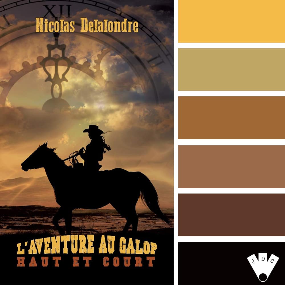 Color palette du livre "L'aventure au galop T2 : Haut et court" de l'auteur auto-édité Nicolas Delalondre