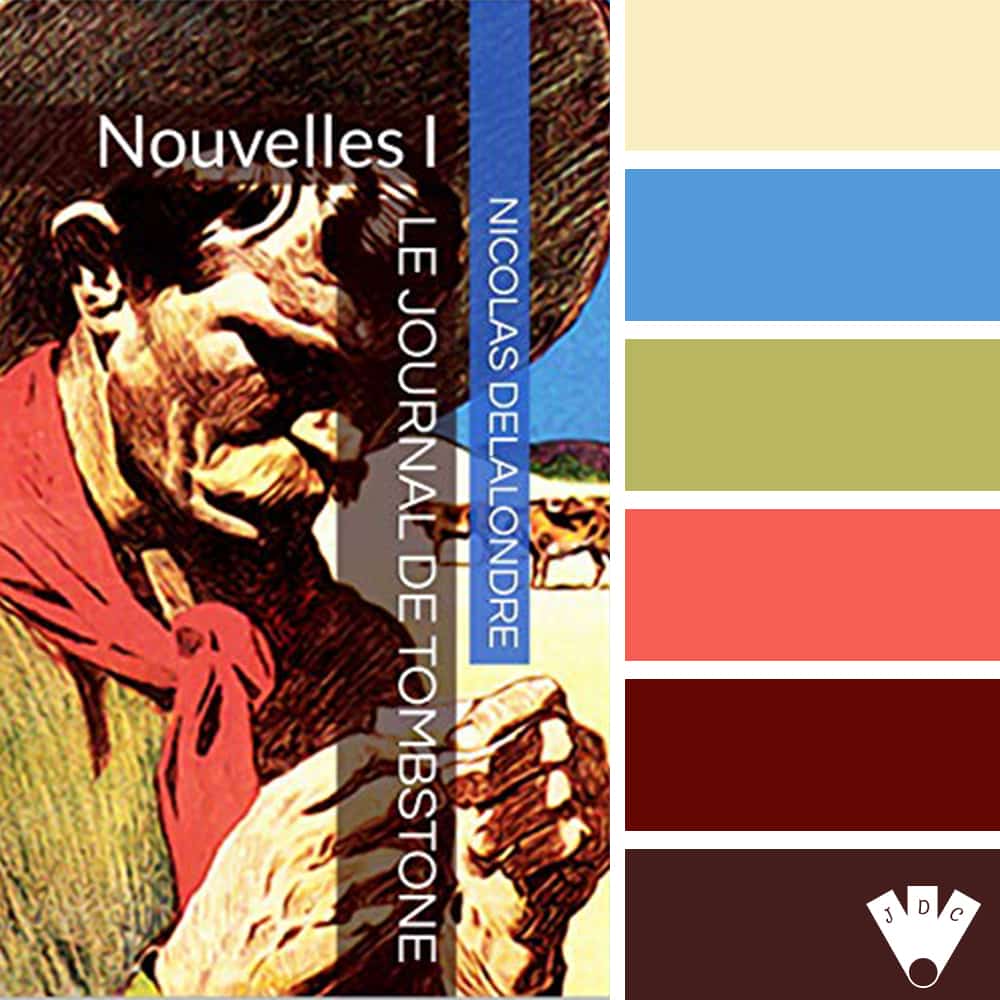 Color palette du livre "Le journal de Tombstone nouvelles 1" de l'auteur auto-édité Nicolas Delalondre