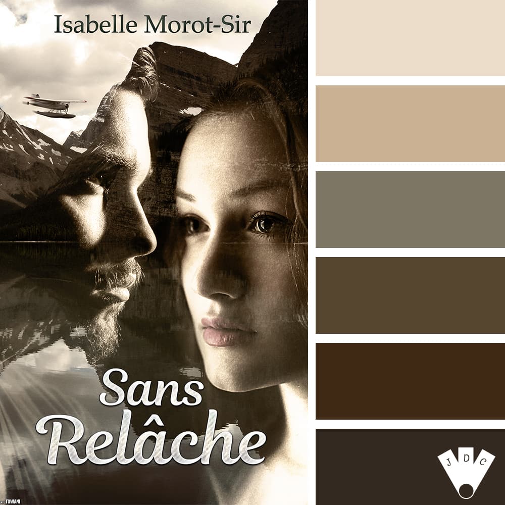 Color palette du livre "Sans relâche" de l'auteure auto-édité Isabelle Morot-Sir