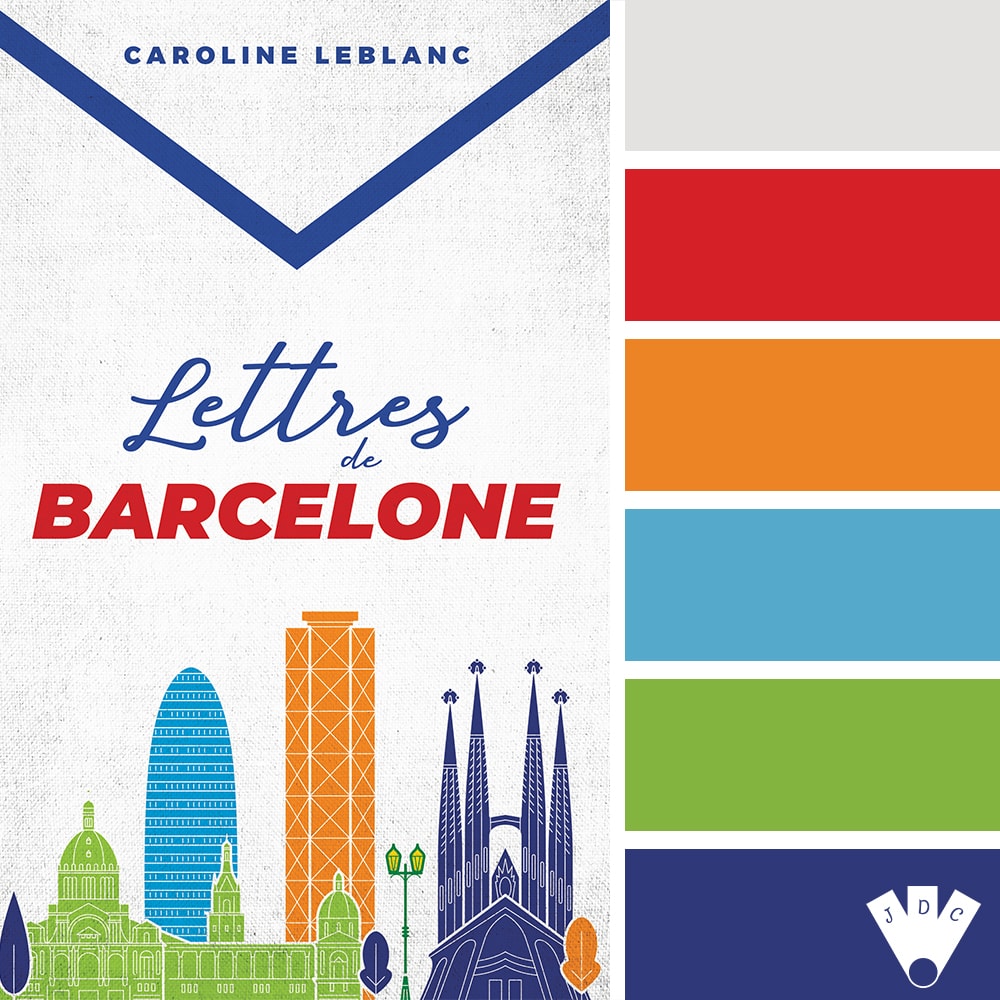 Color palette du livre "Lettres de Barcelone" de l'auteure auto-édité Caroline Leblanc