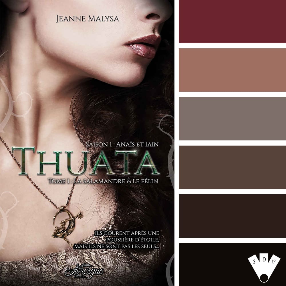 Color palette du livre "Thuata Saison 1 Tome 1" de l'auteure Jeanne Malysa