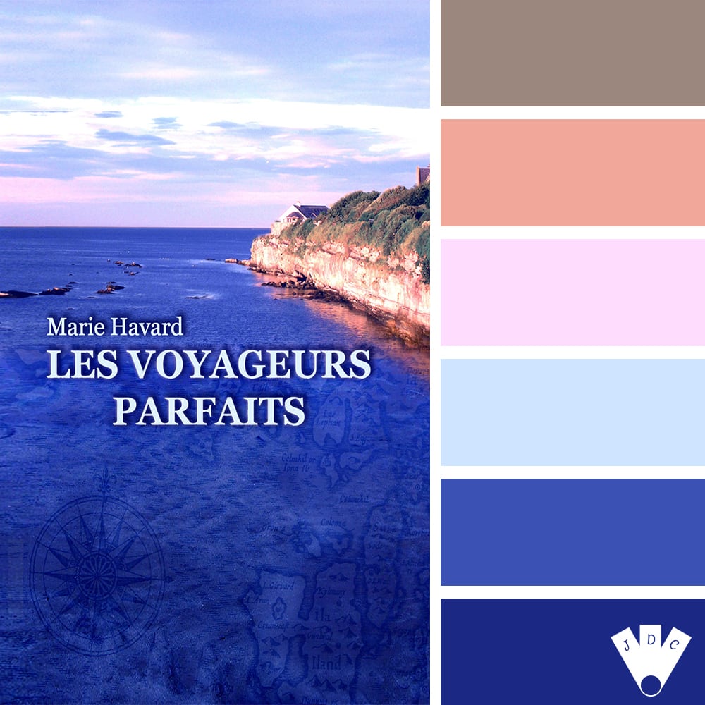 Color palette du livre "Les voyageurs parfaits" de l'auteure auto-édité Marie Havard