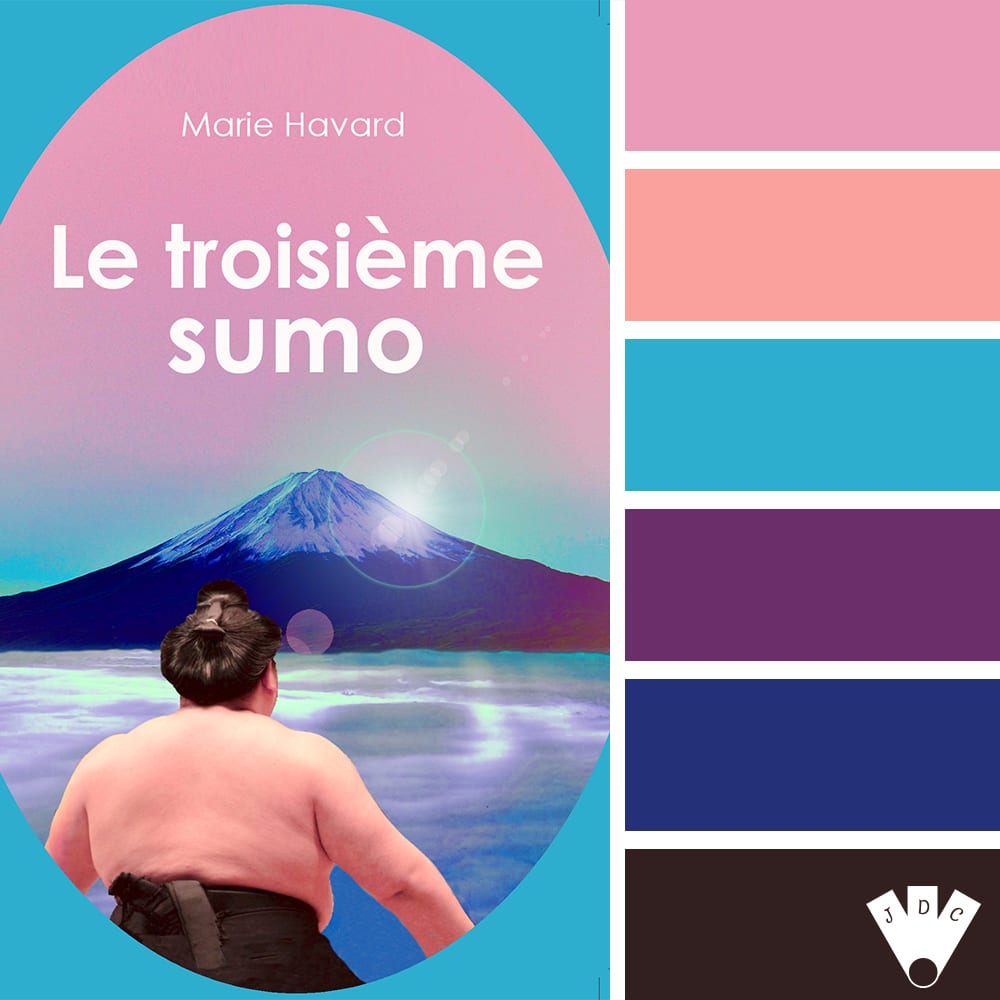 Color palette du livre "Le troisième sumo" de l'auteure auto-édité Marie Havard