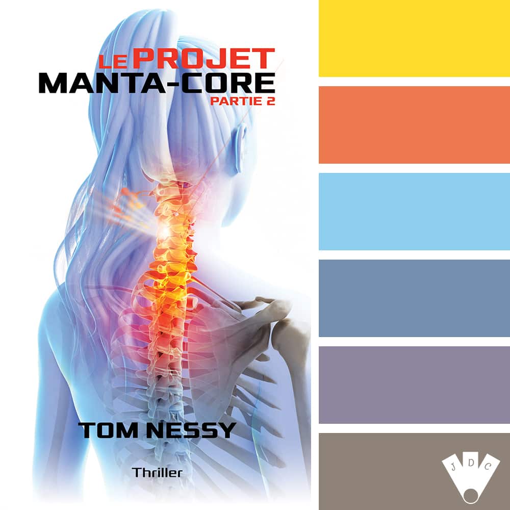 Color palette du livre "Le projet mantra-core partie 2" de l'auteur Tom Nessy