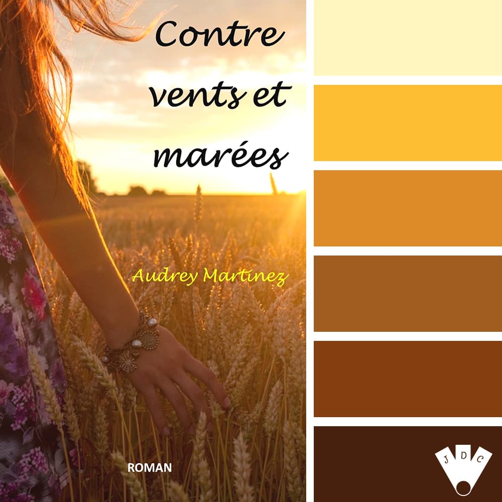 Color palette du livre "Contre vents et marées" de l'auteure auto-édité Audrey Martinez