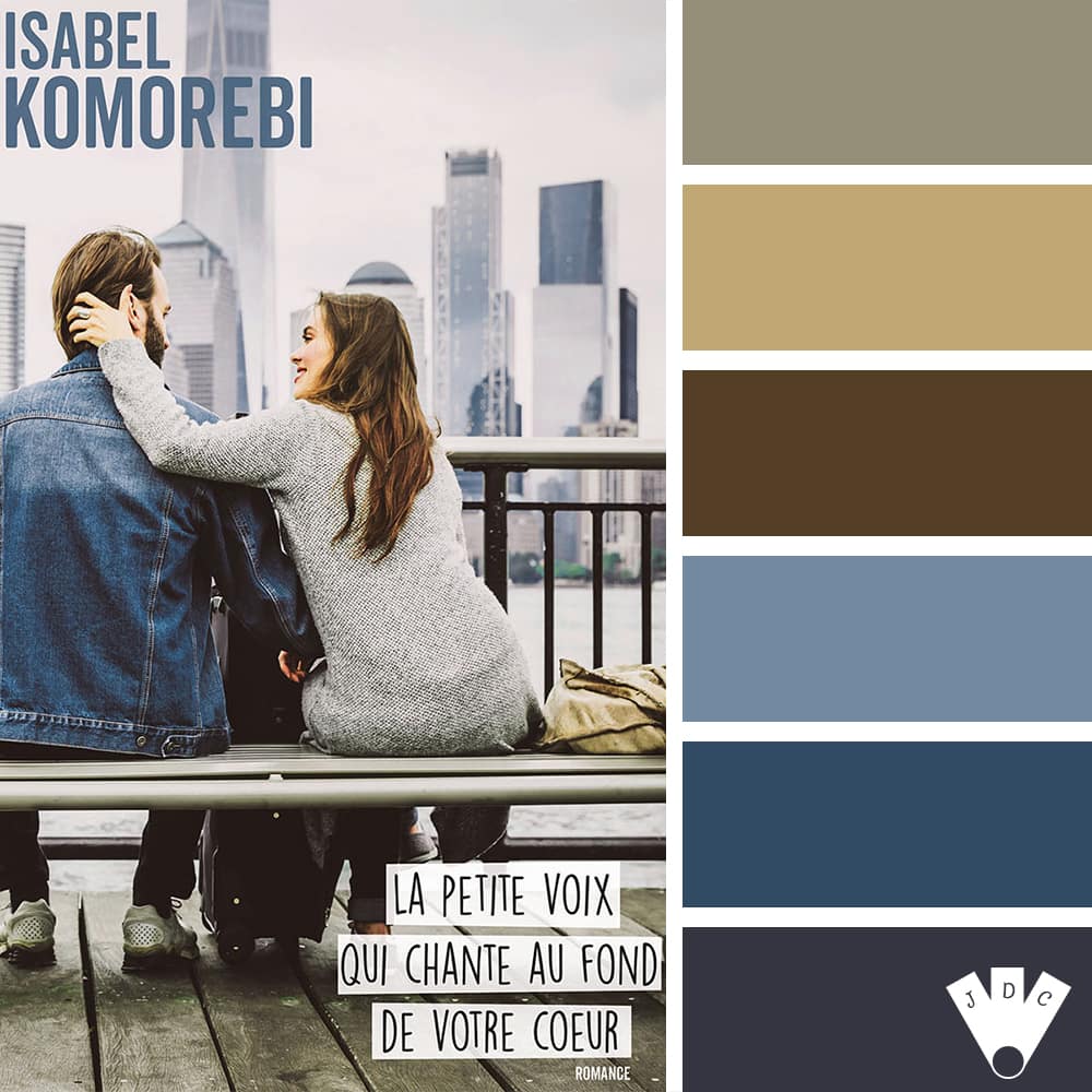 Color palette du livre "La petite voix qui chante au fond de votre coeur" de l'auteure Isabel Komorebi