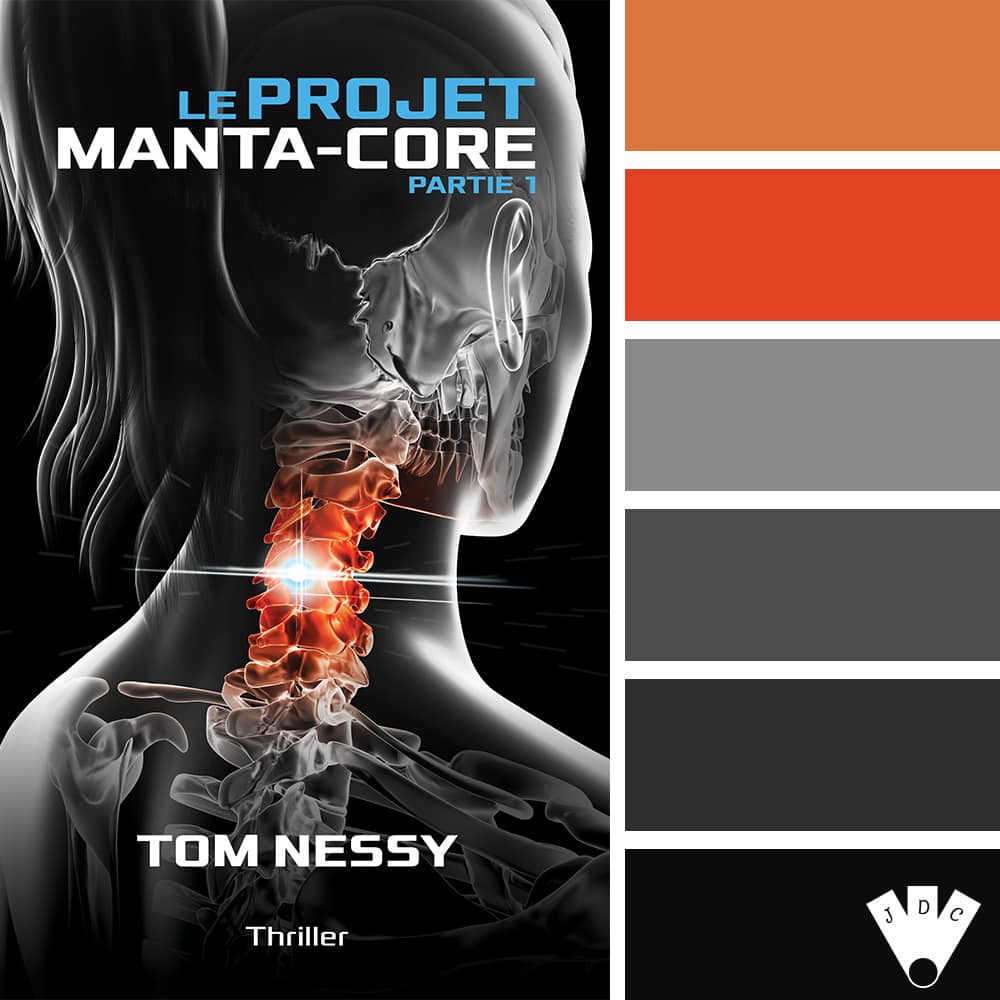 Color palette du livre "Le projet mantra-core partie 1" de l'auteur Tom Nessy