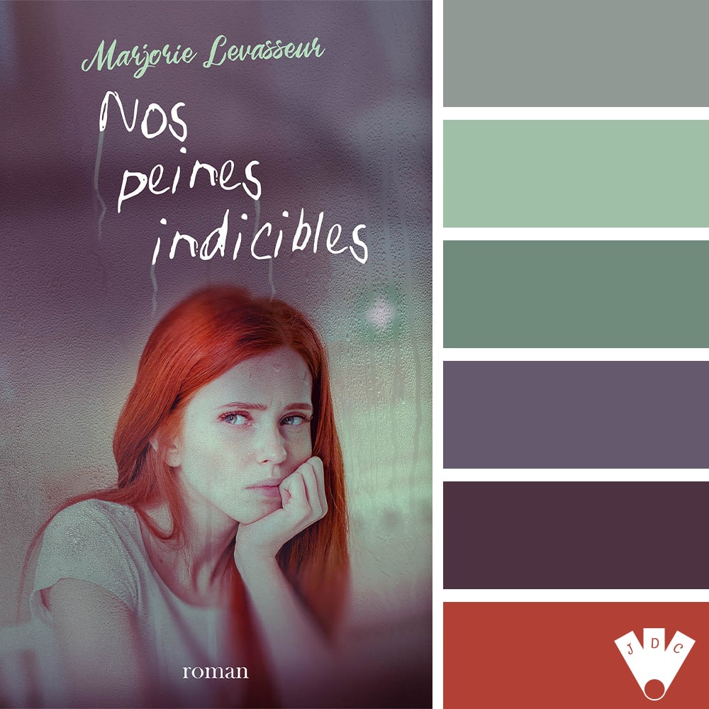 Color palette du livre "Nos peines indicibles" de l'auteure Marjorie Levasseur