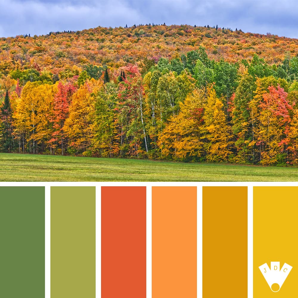Color palette sur journal des couleurs pour annoncer l'automne