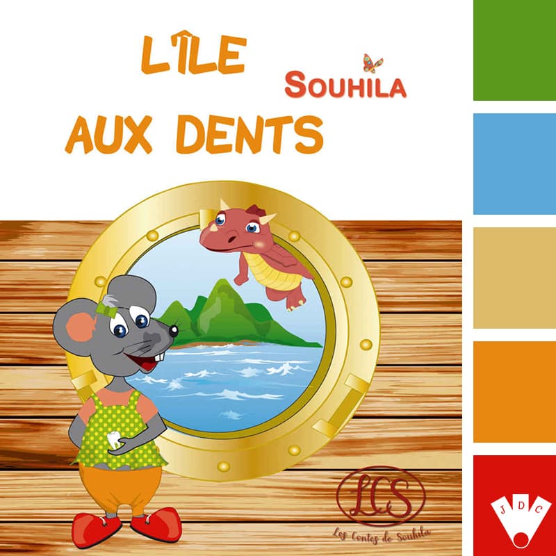 Color palette du livre "L'île aux dents" de l'auteure Souhila Chidiac