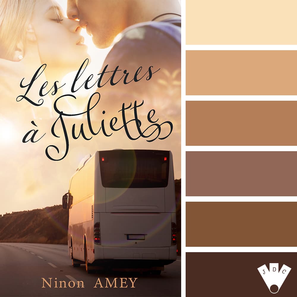 Color palette du livre "Les lettres à Juliette" de l'auteure Ninon Amey