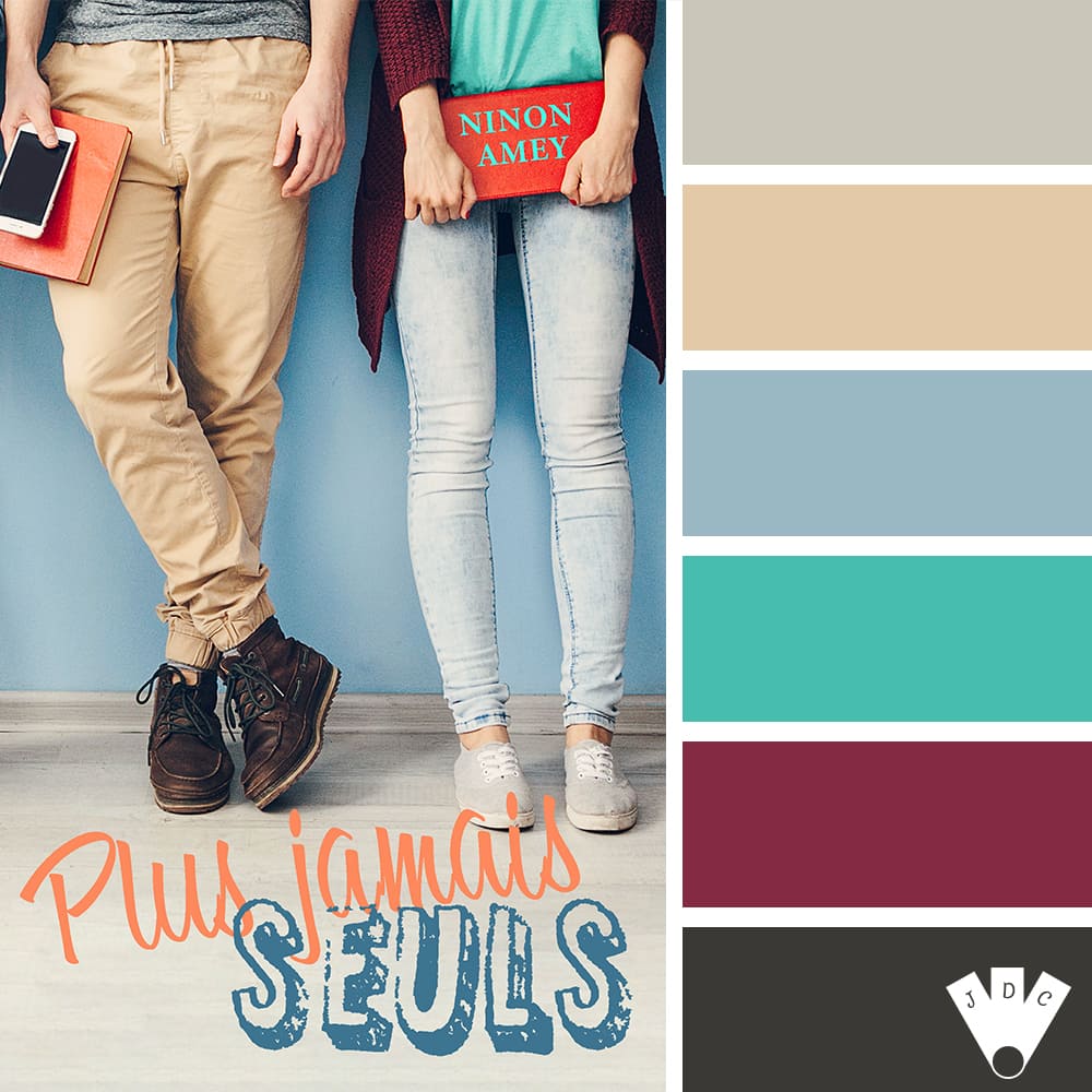 Color palette du livre "Plus jamais seuls" de l'auteure Ninon Amey