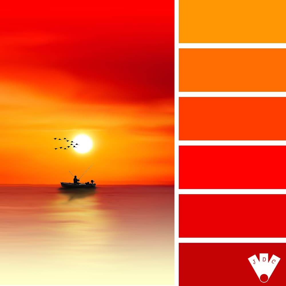 Color palette à partir d'une photo d'un crépuscule orange/rouge