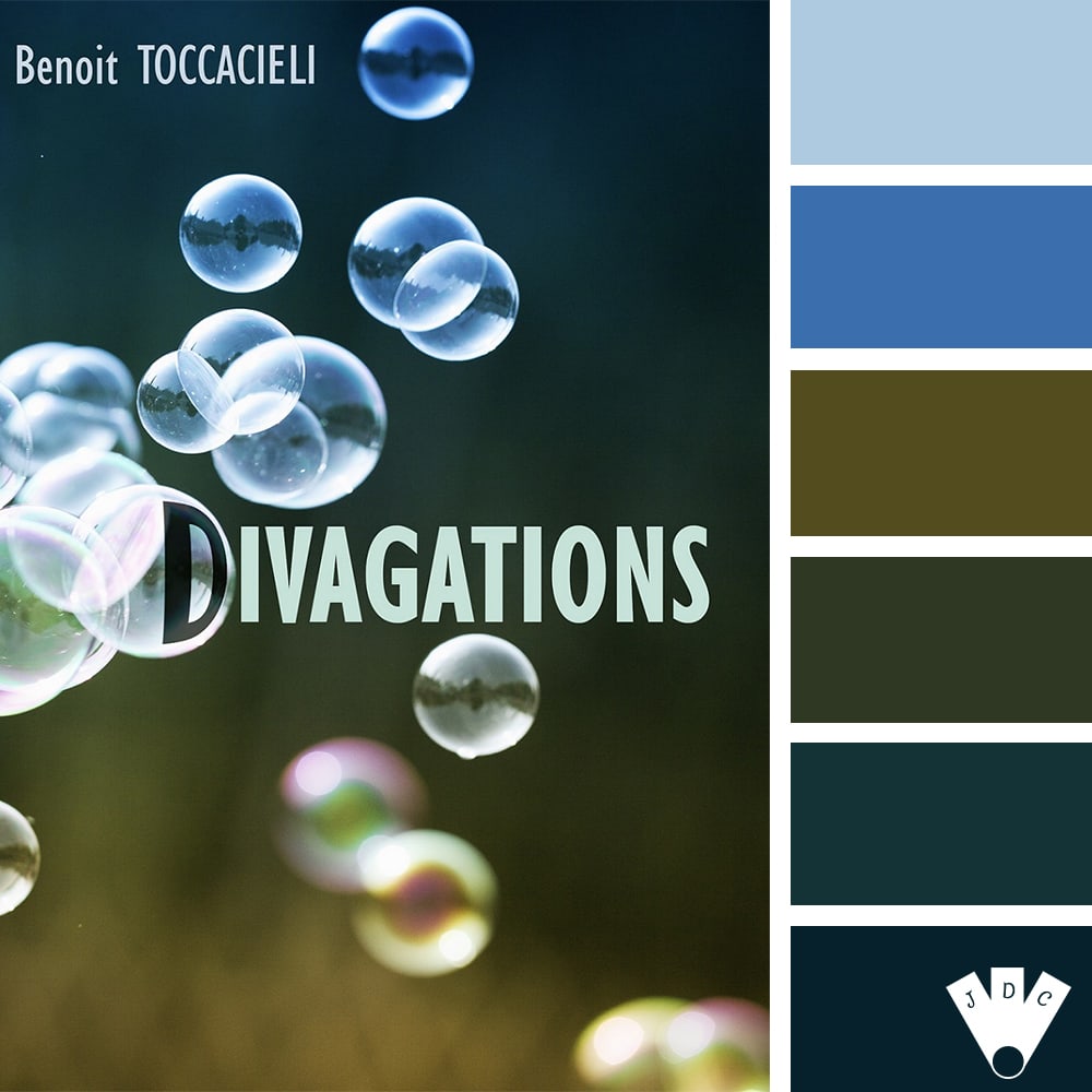 Color palette du livre "Divagations" de l'auteur Benoit Toccacieli