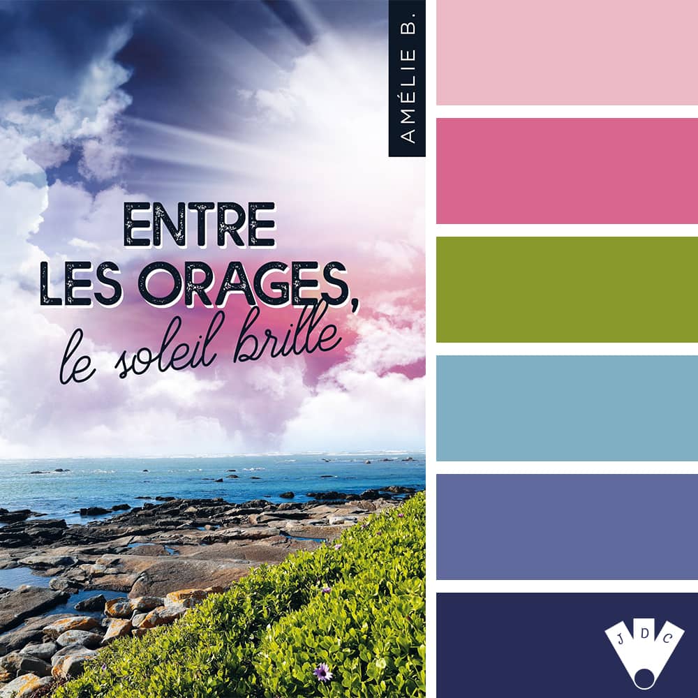 Color palette du livre "Entre les orages, le soleil brille" de l'auteure Amélie B.