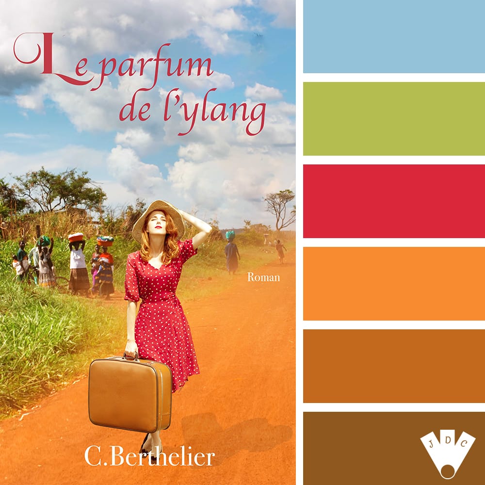 Color palette du livre "Le parfum de l'ylang" de l'auteure Catherine Berthelier