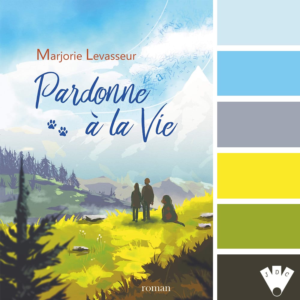 Color palette du livre "Pardonne à la vie" de l'auteure Marjorie Levasseur