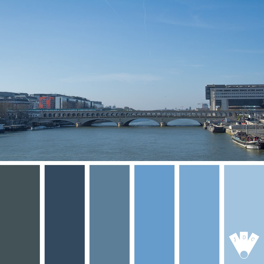 Color palette à partir d'une photo d'un pont près de Bercy de la photographe Callistta Photographie