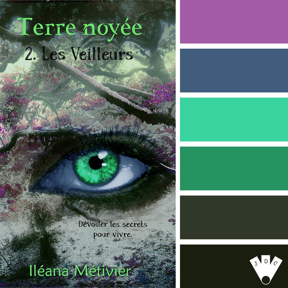 Color palette du livre "Terre noyée T2 : Les veilleurs" de l'auteure Iléana Métivier