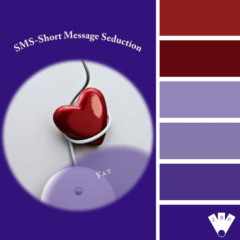 Color palette du livre "Sms short message séduction" de l'auteure Fat