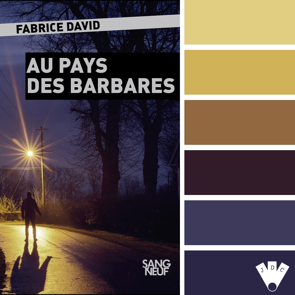 Color palette à partir de la couverture du livre "Au pays des barbares" de l'auteur Fabrice David