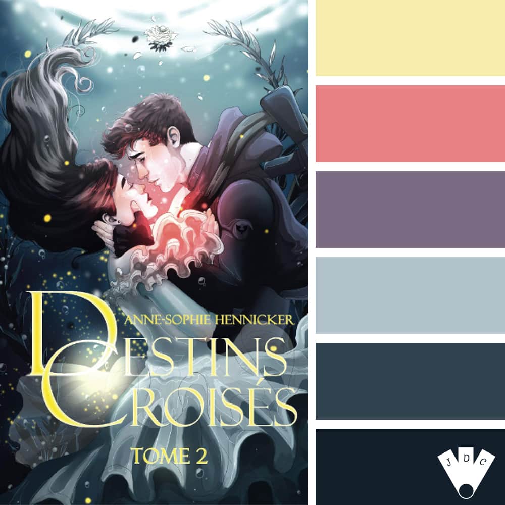 Color palette à partir de la couverture du livre "Destins croisés T2" de l'auteure Anne-Sophie Hennicker