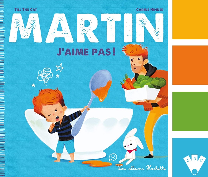 Color palette à partir de la couverture du livre 'Martin j'aime pas !" par Till the Cat