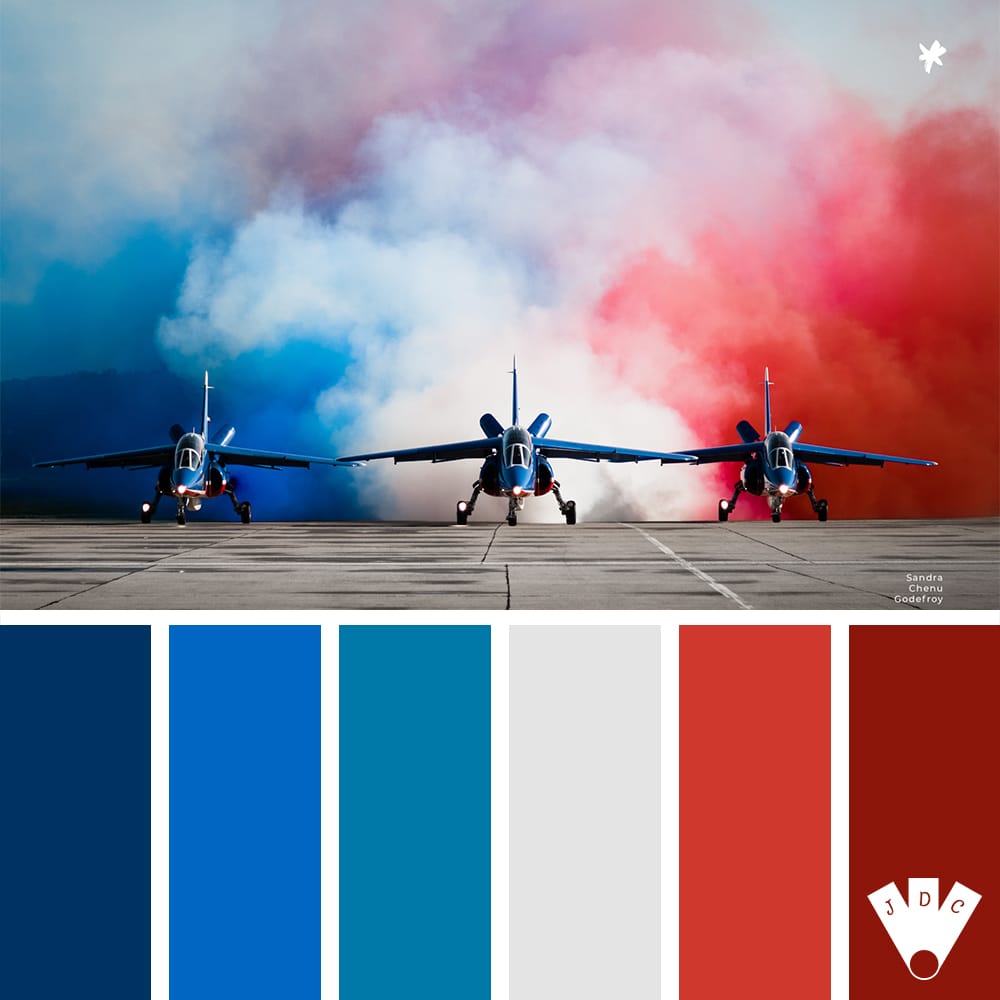 Color palette à partir d'une photo de la "Patrouille de France" de la photographe Sandra Chenu Godefroy