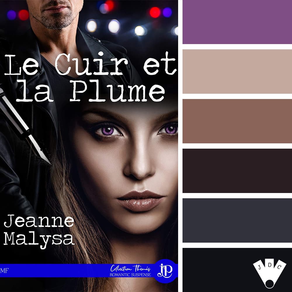 Color palette à partir de la couverture du livre "Le cuir et la plume" de l'auteure Jeanne Malysa