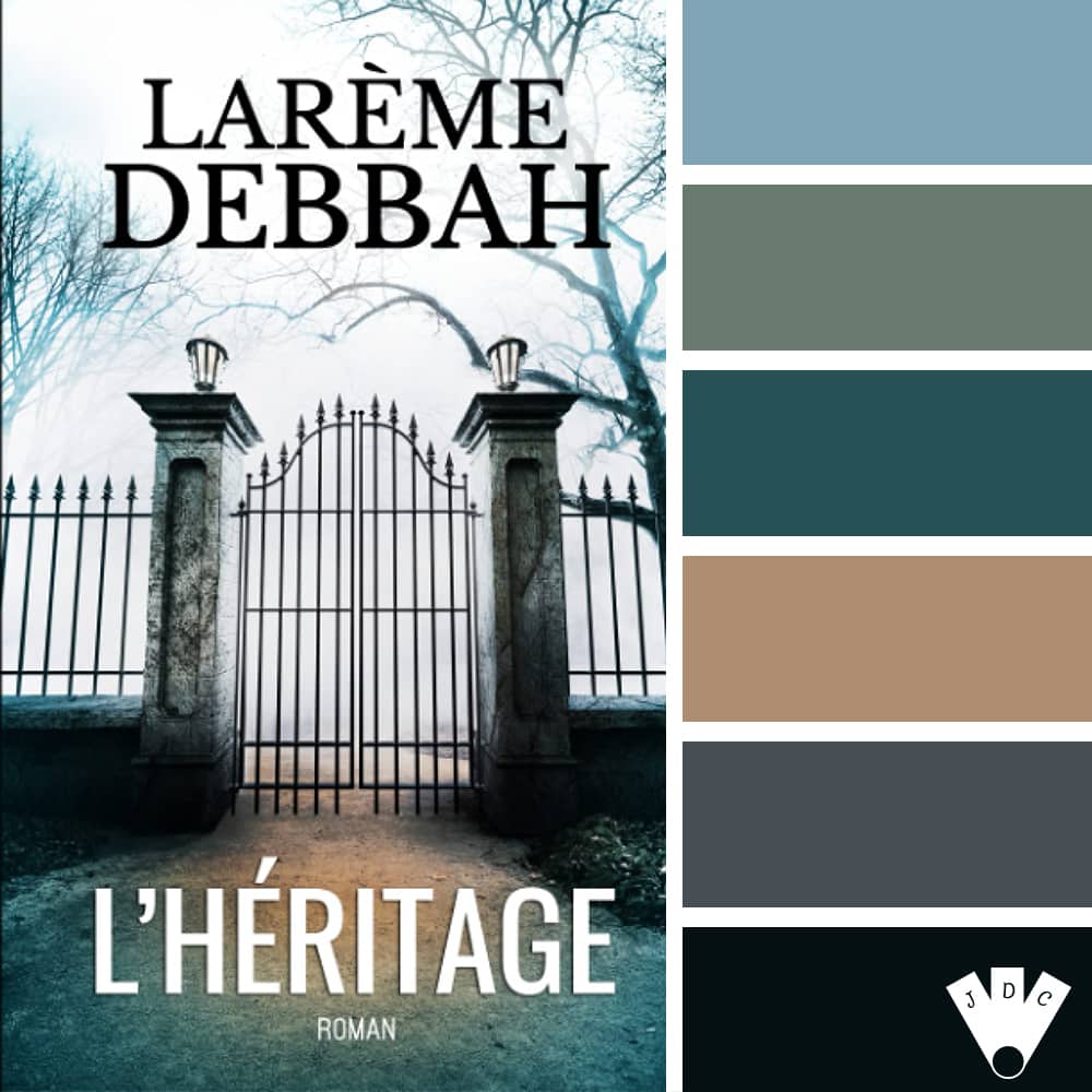 Color palette à partir de la couverture du livre "L'héritage" de l'auteure larème Debbah