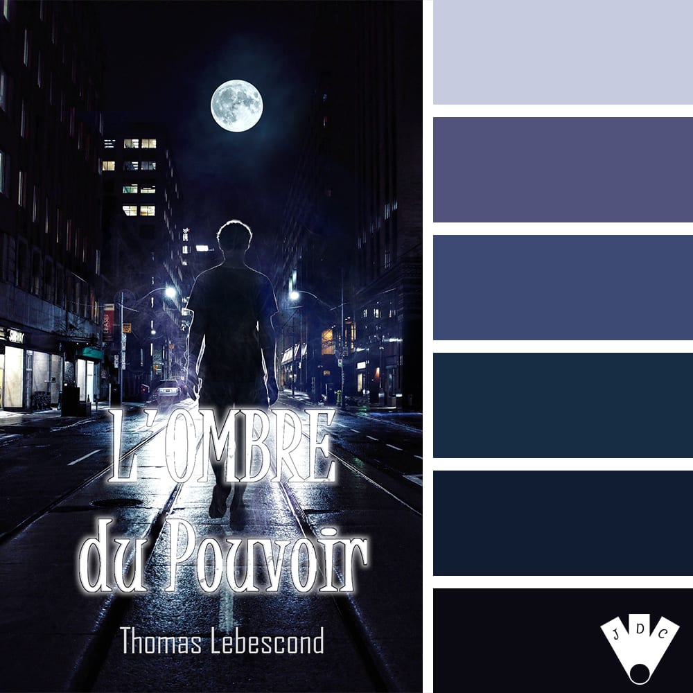 Color palette à partir de la couverture du livre 'L'ombre du pouvoir" par l'auteur Thomas Lebescond