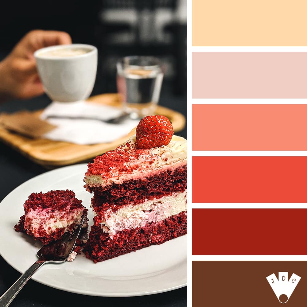 Color palette à partir d'une photo d'une part de gâteau Pavlova.
