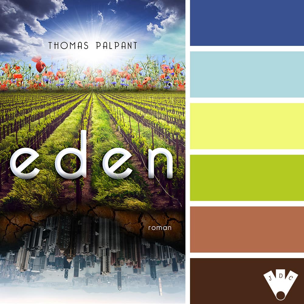 Color palette littéraire à partir de la couverture du livre "Eden" de l'auteur Thomas Palpant.