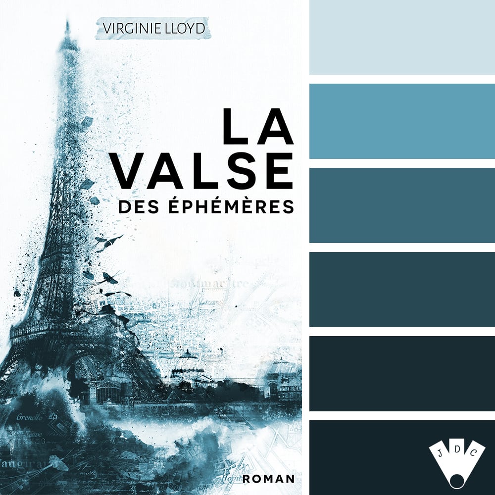 Color palette littéraire à partir de la couverture du livre "La valse des éphémères" de l'autrice Virginie Lloyd