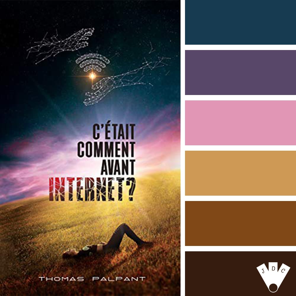 Color palette à partir de la couverture du livre "C'était comment avant internet ?" de l'auteur Thomas Palpant