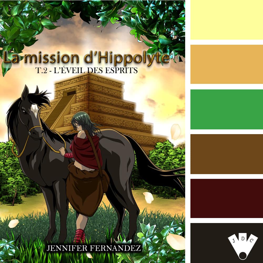Color palette à partir de la couverture du livre "La mission d'hippolyte T2" de l'autrice Jennifer Hernandez
