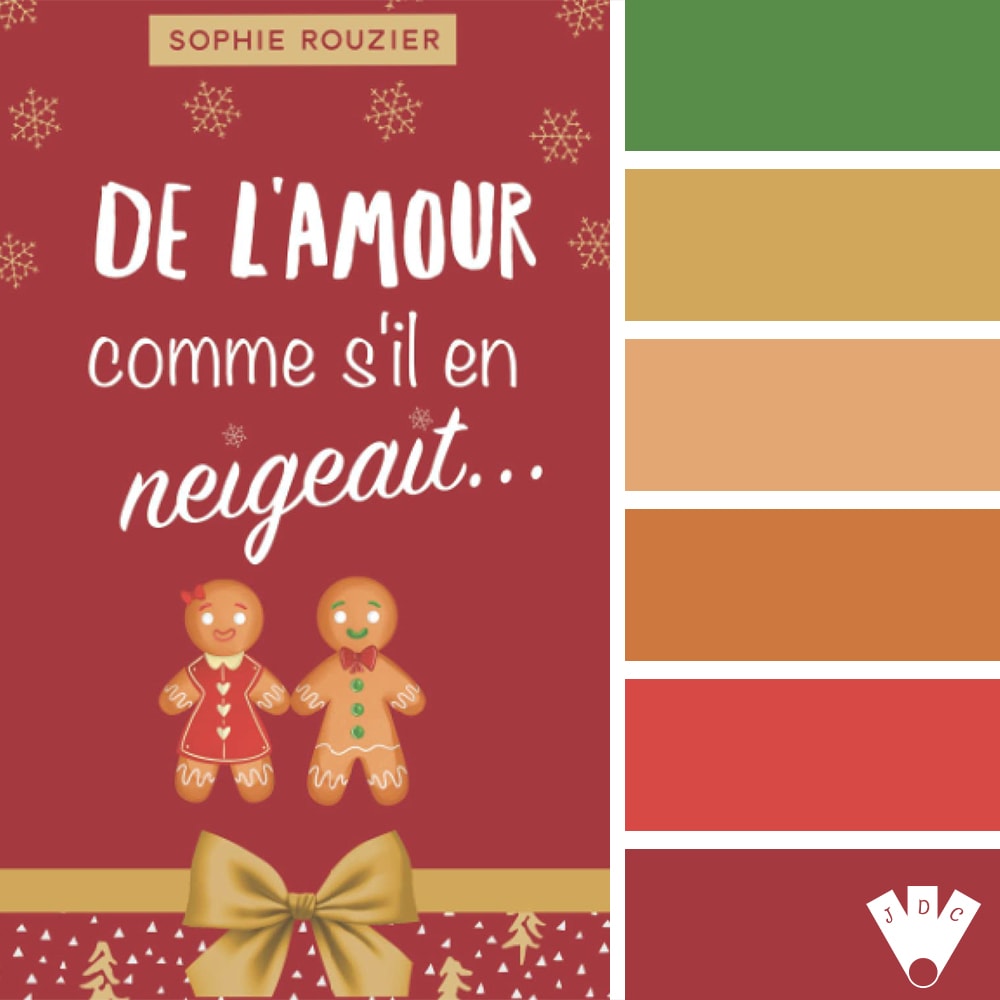 Color palette litteraire à partir de la couverture du livre "De l'amour comme s'il en neigeait..." de l'autrice Sophie Rouzier