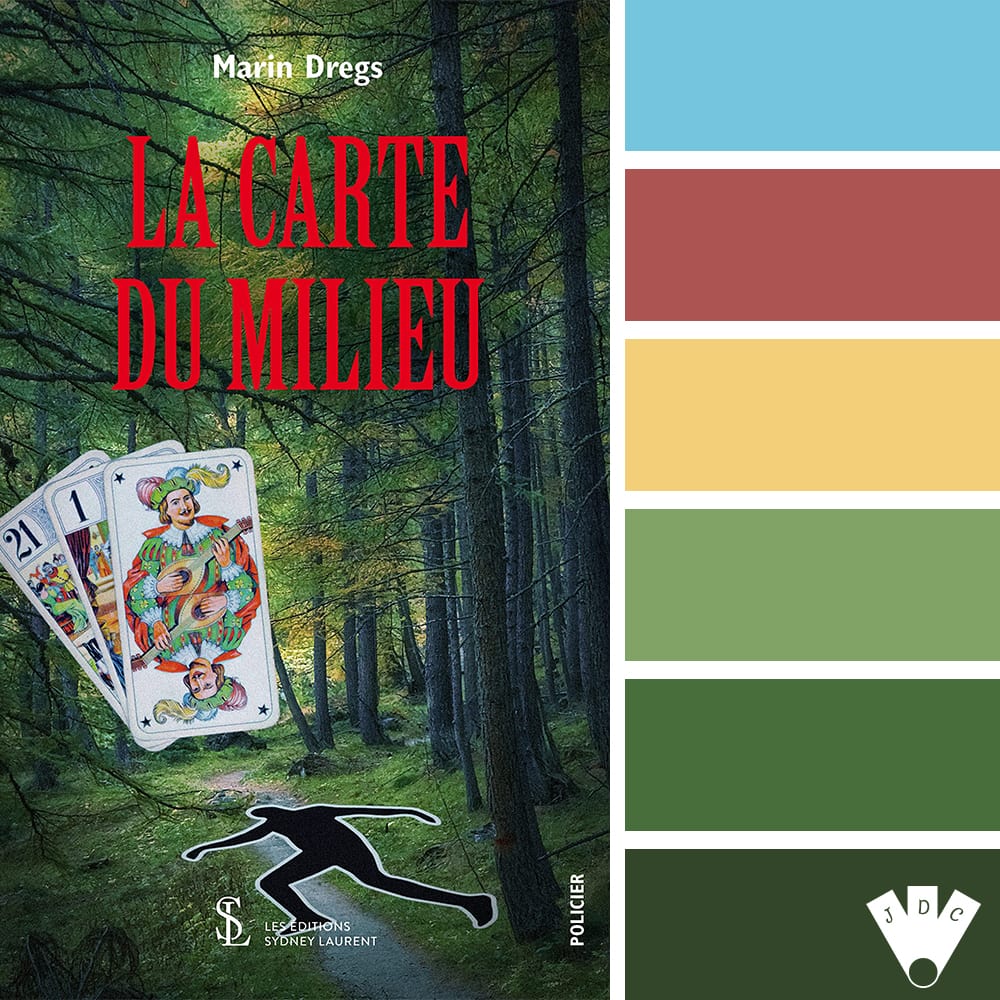 Color palette à partir de la couverture du livre "La carte du milieu" de l'auteur Marin Dregs