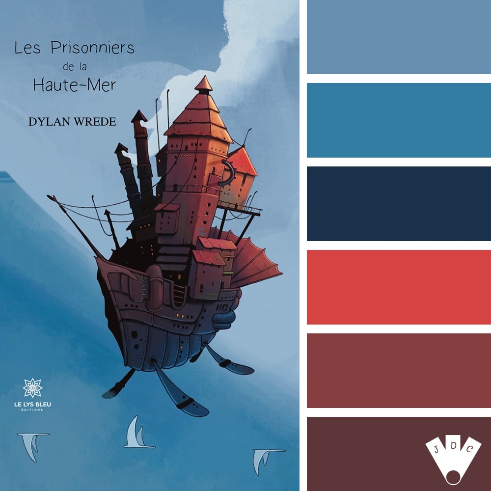 Color palette à partir de la couverture du livre "Les prisonniers de la haute-mer" par l'auteur Dylan Wrede