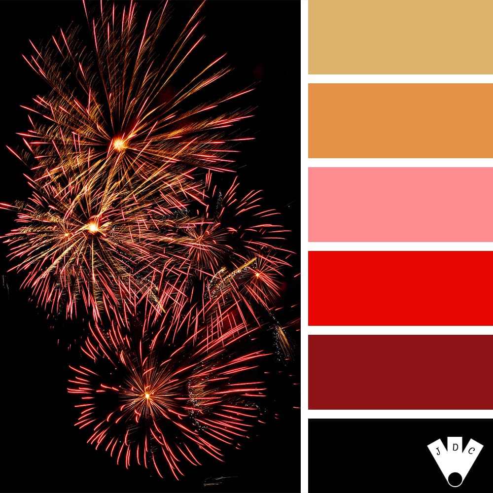 Color palette à partir d'une photo de feux d'artifice.