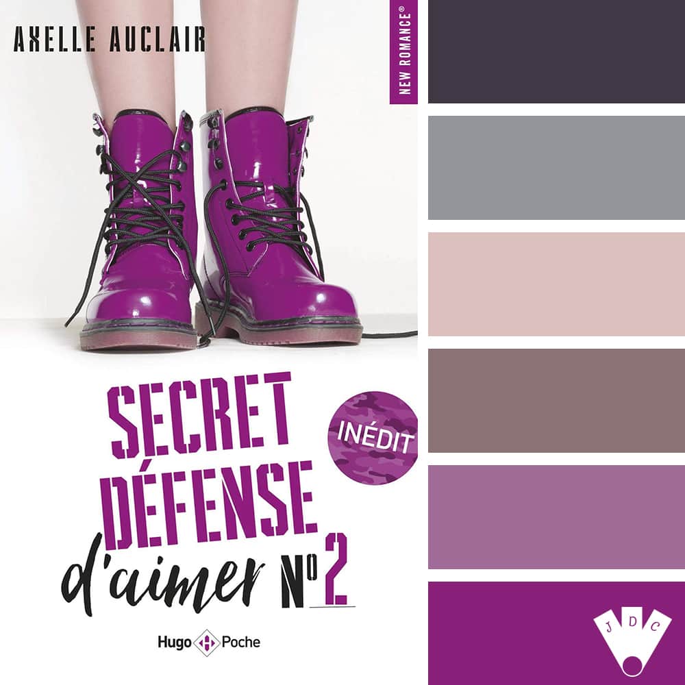 Color palette à partir de la couverture du livre "Secret défense d'aimer T2" de l'autrice Axelle Auclair