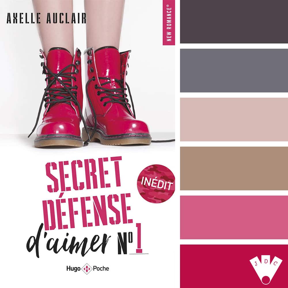 Color palette à partir de la couverture du livre "Secret défense d'aimer T1" de l'autrice Axelle Auclair