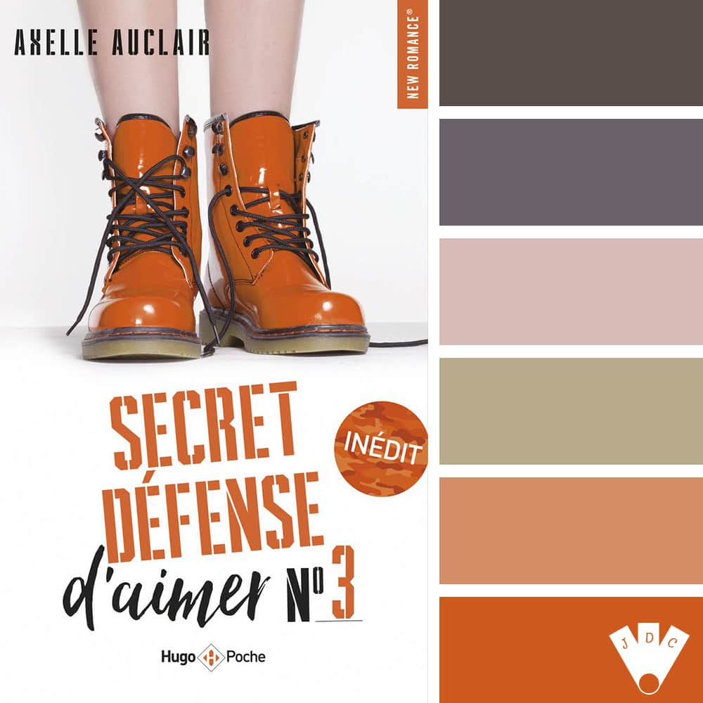 Color palette à partir de la couverture du livre "Secret défense d'aimer T3" de l'autrice Axelle Auclair