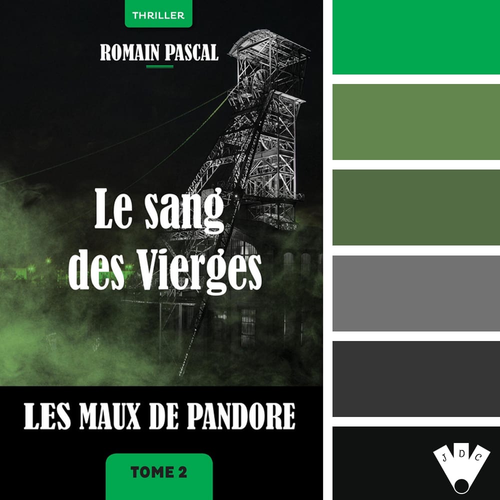 Color palette à partir de la couverture du livre "Le sang des vierges : Les maux de pandore T2" de l'auteur Romain Pascal