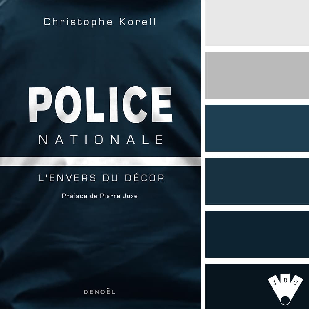 Color palette à partir de la couverture du livre "Police nationale : l'envers du décor" de l'auteur Christophe Korell