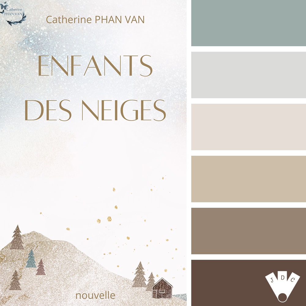 Color palette à partir de la couverture du livre "Enfants des neiges" de l'autrice Catherine Phan Van.